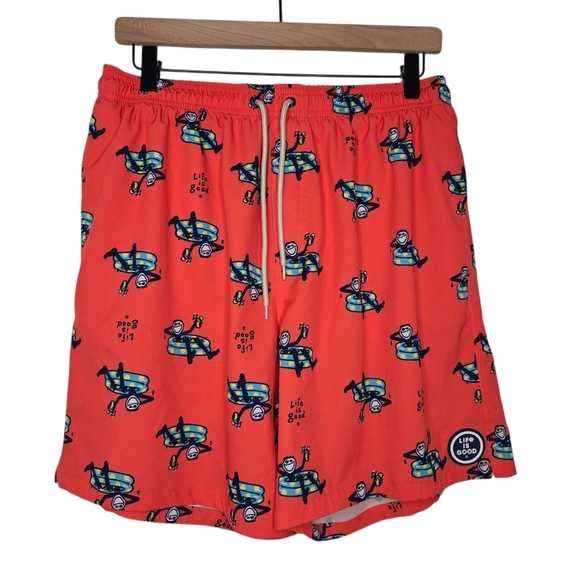 Life Is Good Mens Preppy Colorful Jake Print Swim Trunks Size Large - Picture 1 of 8